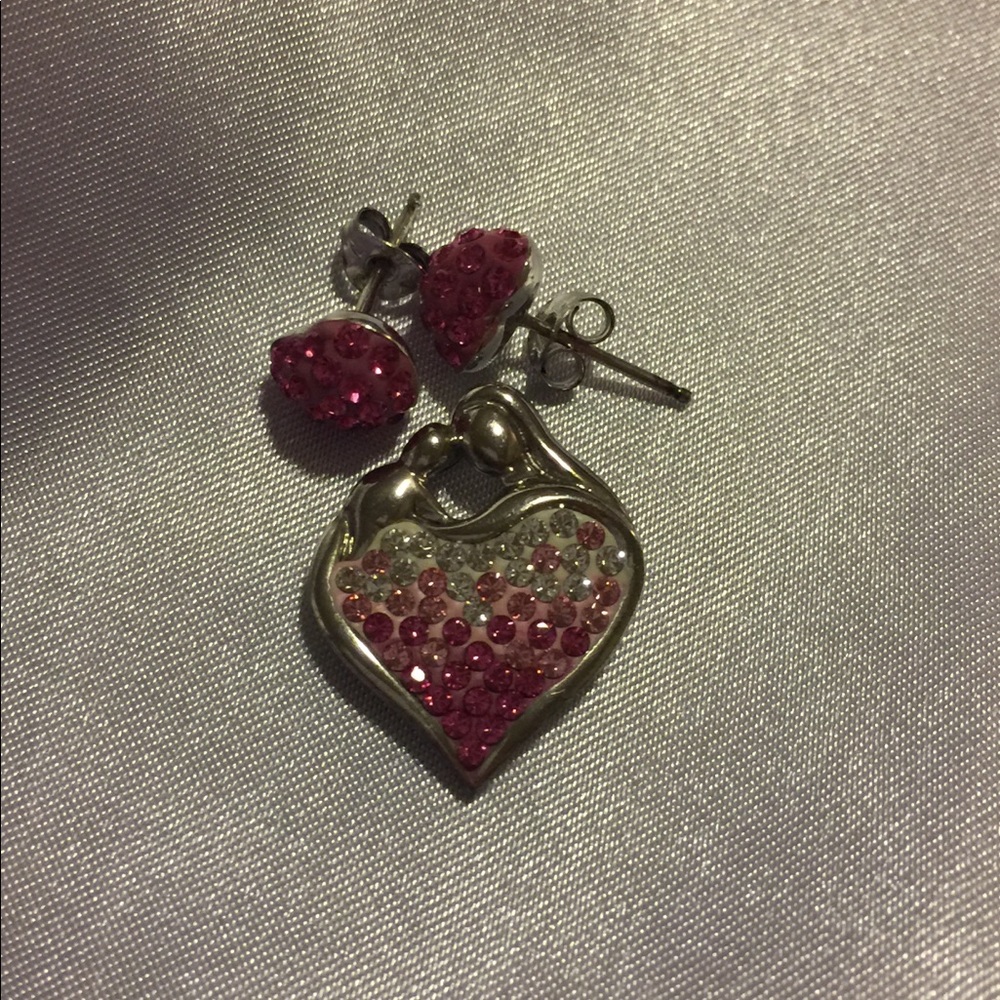 Mother/Child Swarovski Crystal Pendent Earring Set